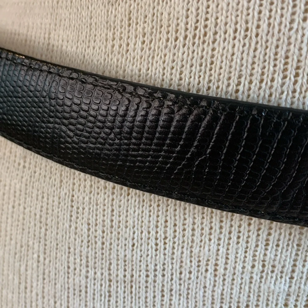 Brighton sz M museum collection black leather belt with gold and silver detail
